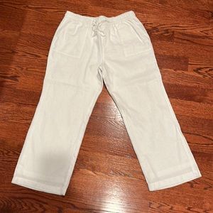 Neiman Marcus white linen wide leg pants - size L